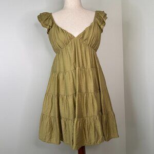 Blu Pepper Women's V-Neck Tiered Babydoll Mini Dress